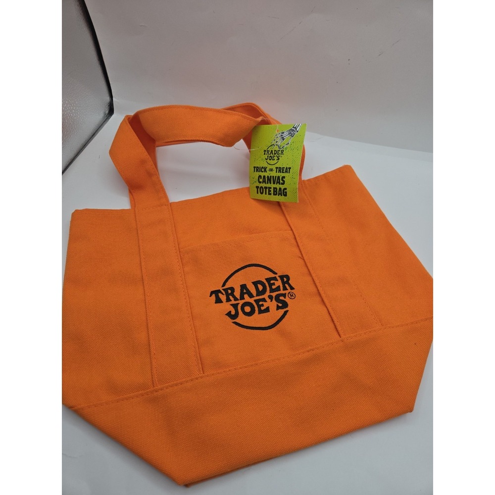 Trader Joe's Mini Halloween Tote Bag Orange *New With Tags!!*